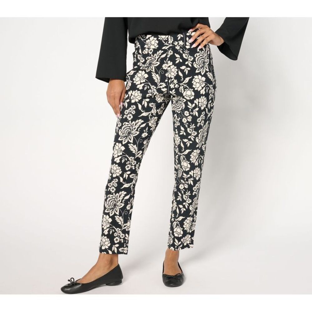 Denim & Co. Women's Pants Sz XL Signature Smart Ankle Pant Multi-colored